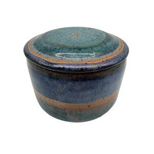 French Butter Keeper Hand Thrown Pottery One of a Kind Hand Crafted Pottery VTG